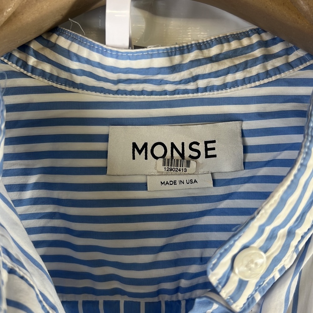 RTR MonseSleeveless Mixed Stripe Shirt Sz 12 asymmetrical blue white sleeveless - Picture 8 of 8